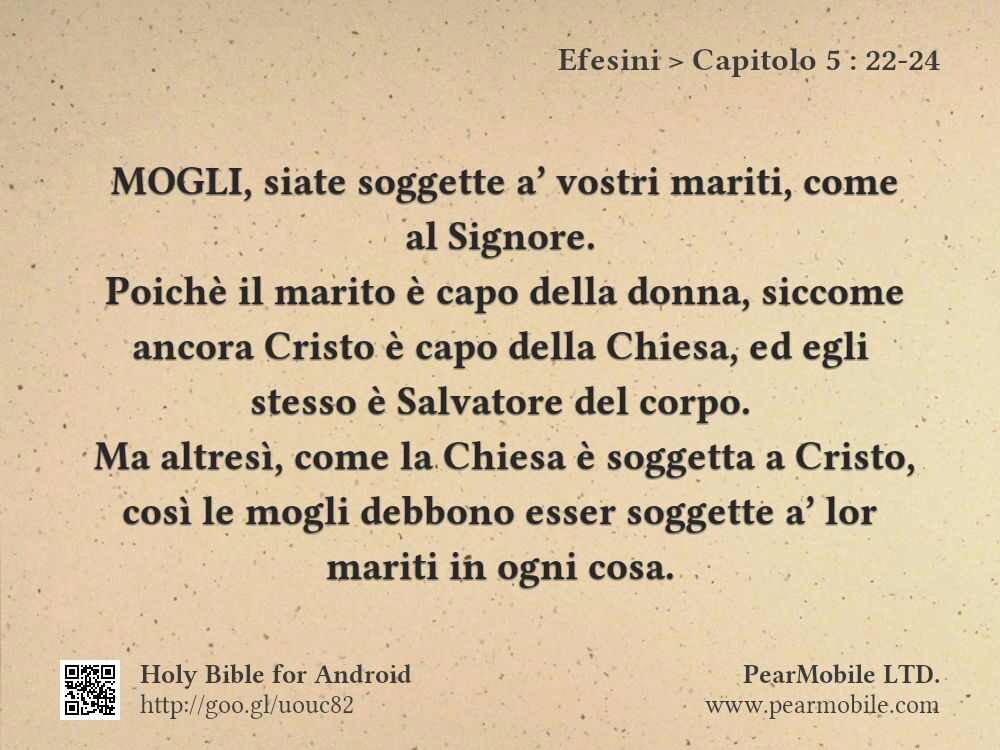 Efesini, Capitolo 5:22-24
